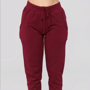 Fashion Nova Burgundy Sweatpants